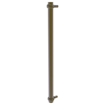 18" Refrigerator Pull With Twist Accents, Antique Brass