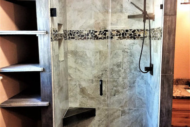 Example of a mountain style bathroom design in Denver