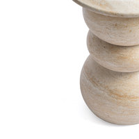 Studio London Elegant Silfi Travertine Effect Stool for Modern Home Bedroom