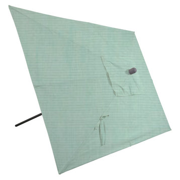 10'x6.5' Rectangular Auto Tilt Market Umbrella, Grey Frame, Sunbrella, Spa