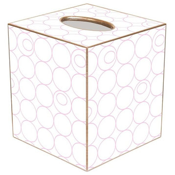 TB1485 - White & Pink Circles Tissue Box Cover