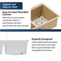 Karran Undermount 32.5 in. Double 50/50 Bowl Workstation Kitchen Sink, Bisque