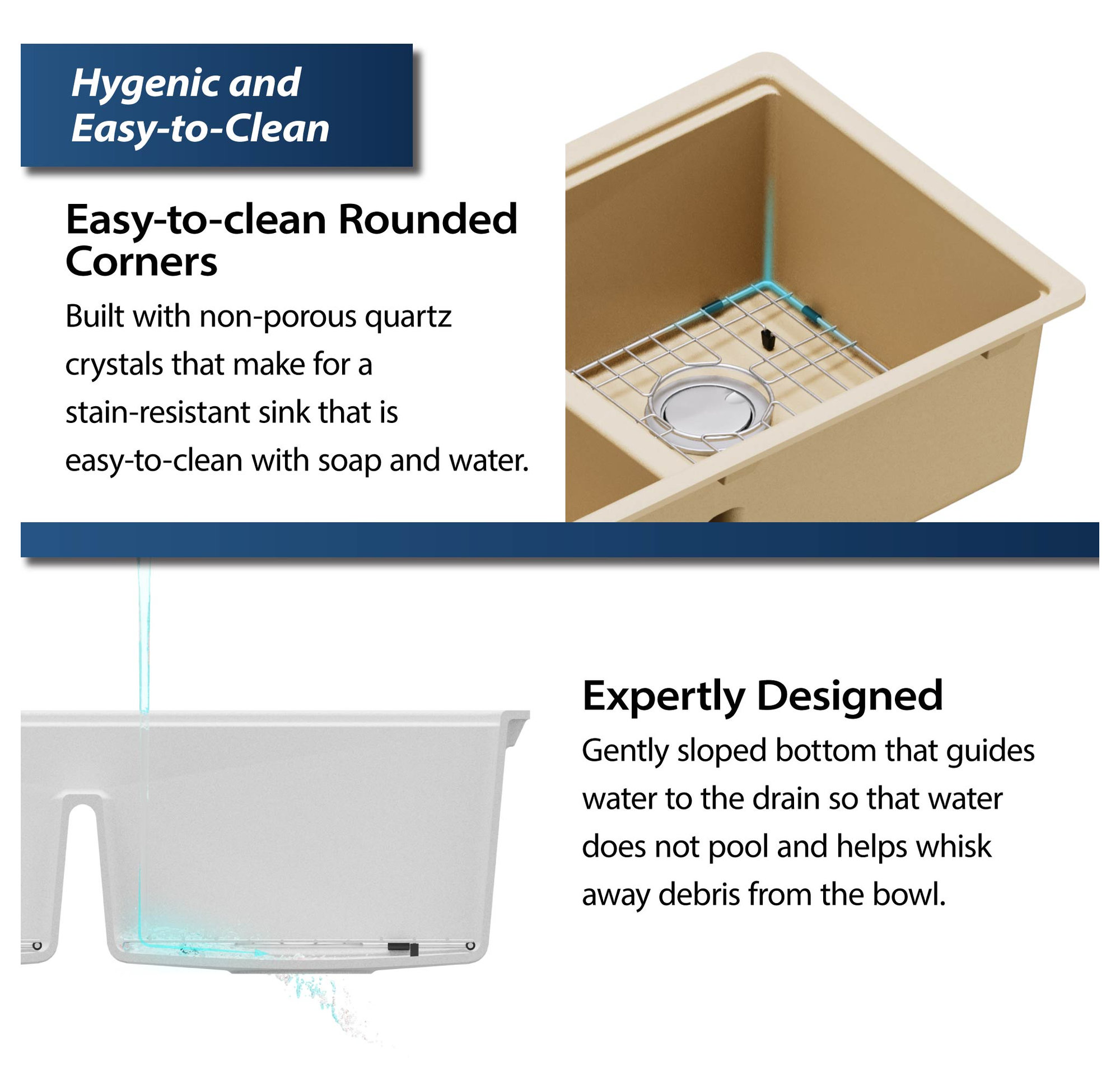 Karran Undermount 32.5 in. Double 50/50 Bowl Workstation Kitchen Sink, Bisque