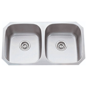 Stainless Steel 16-Gauge Double Bowl 50/50 Split Undermount Kitchen Sink