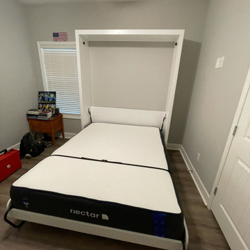 Custom Built Vertical Queen Size Murphy Bed with Desk Combination