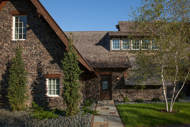 This is an example of a country exterior in Minneapolis with a gable roof.
