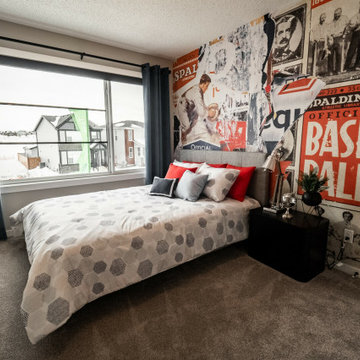 Torn Baseball Posters Wall Mural in Bedroom