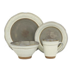 Ruvo Gray 16-Piece Dinnerware Set - Dinnerware Sets