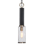 Uttermost - Uttermost Jarsdel 1 Light Industrial Mini Pendant - JarsdelUttermost's Light Fixtures Combine Premium Quality Materials With Unique High-style Design.Refined Industrial With Clean Lines On Our 1 Lt. Mini Pendant Features A Sanded Black Finish On The I-beam Style Frame With Refined Antique Brass Accents And Clear Meteor Shower Glass Shade. Supplied With 1-60 Watt Max Edison Sockets Also Includes 5� Of Chain And 12� Of Wire For Adjustable Installation.With The Advanced Product Engineering And Packaging Reinforcement, Uttermost Maintains Some Of The Lowest Damage Rates In The Industry.  Each Product Is Designed, Manufactured And Packaged With Shipping In Mind. MATERIALS: STEEL, GLASSSHADE: . DIA 4.5X H9WATTAGE: 60WBULBS QUANTITY: 1BULBS TYPE: TYPE ASOCKET TYPE: E27