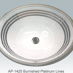 Hand Painted Gold & Patinum Undermounts by Atlantis Porcelain Art - Products