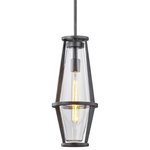 Troy Lighting - Troy Lighting F7617 Prospect - One Light Hanger Pendant - Adjustable stem lengthIncludes hang-straight cProspect One Light H Graphite Clear GlassUL: Suitable for damp locations Energy Star Qualified: n/a ADA Certified: n/a  *Number of Lights: Lamp: 1-*Wattage:75w E26 Medium Base bulb(s) *Bulb Included:No *Bulb Type:E26 Medium Base *Finish Type:Graphite