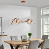 Munich Dimmable Integrated LED Horizontal Chandelier, Wood, Without Smart Dimmer