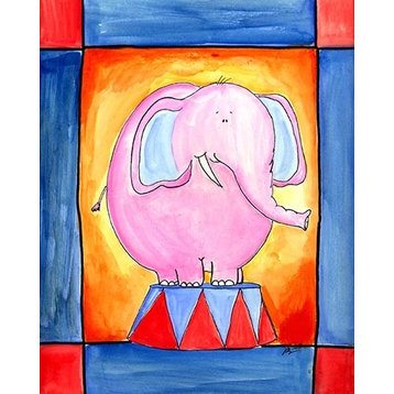 Circus Elephant, Ready To Hang Canvas Kid's Wall Decor, 20 X 24