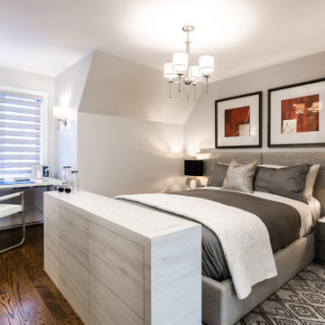 Master suite design and renovation in an attic secluded from teenagers in VSL