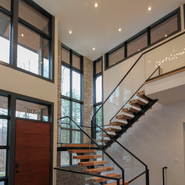 Project #98 | Modern Mono-beam Staircase with Glass Railing
