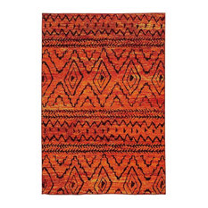 Contemporary Red Area Rugs Houzz Oriental Weavers Contemporary Nomad 7 10 X10 Rectangle Orange