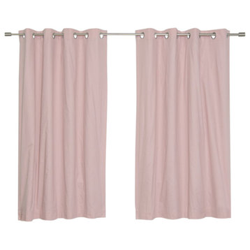 Solid Cotton Blackout Curtain, Pink, 52"x96"