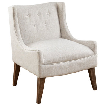 Madison Park Malabar Transitional Lounge Chair with Recessed Arms, Cream