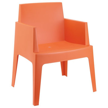 Compamia Box Outdoor Dining Armchairs, Set of 4, Orange