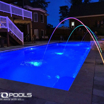 Fiberglass Pool 16' x 41' with 9' x 9' Spa