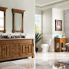 72 Inch Country Oak Bathroom Vanity, Double Sink, Choice of Top, Traditional, No