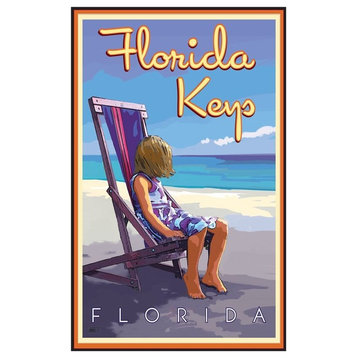 Joanne Kollman Florida Keys Florida Girl Beach Chair Art Print, 24"x36"