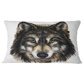 Wolf Head Animal Throw Pillow, 12"x20"