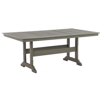 Ashley Furniture Visola Outdoor Plastic Dining Table in Gray