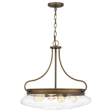 Quoizel Tucker 4-Light Pendant, French Bronze/Clear Seeded, QOP5222FR