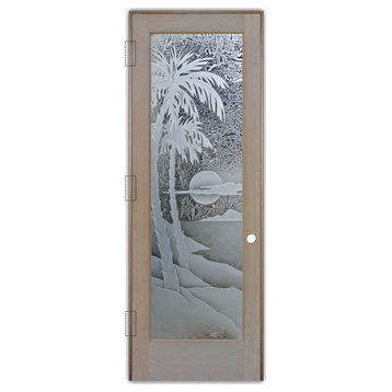 Pantry Door - Palm Sunset - Alder Clear - 30" x 96" - Knob on Right - Push Open
