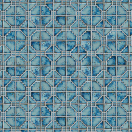 Hudson Moonbeam Porcelain Mosaic Floor and Wall Tile, Marine