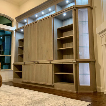 Frisco Texas - Double White Oak Custom Wall unit