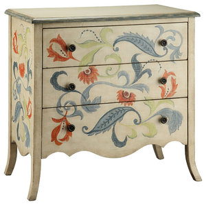 PRI Home Fare Hand Painted 3-Drawer Accent Chest in Weathered Sage Green