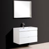 Bliss 36" High Gloss White Wall Mount Modern Bathroom Vanity