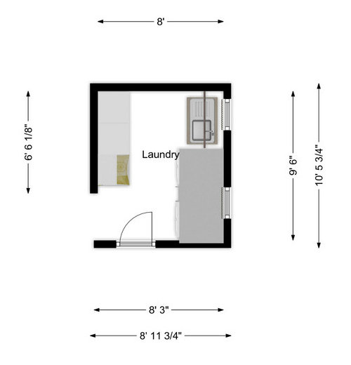 Laundry Room Layout and Kitchen Entry