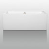 60" Freestanding Bathtub in White with Brushed Nickel Drain and Overflow Trim