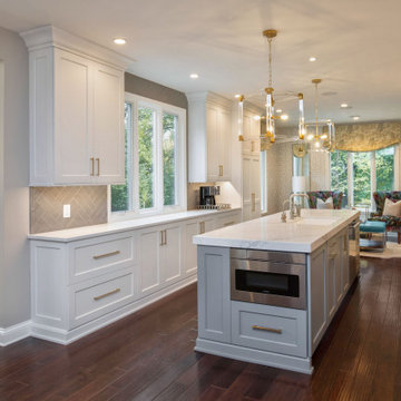 Glamorous Kitchen, Dining and Living Renovation with Entertaining in Mind
