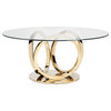 Geo Dining Table, Polished Stainless Steel, Gold