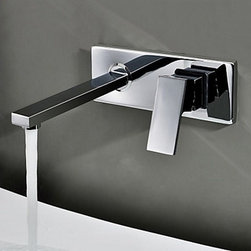 Contemporary Wall Mount Bathroom Sink Faucet (Chrome Finish) TQ0482 - Bathroom Sink Faucets