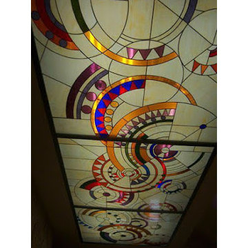 Installing stained glass panels in false ceiling designs