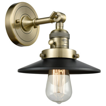 Innovations Lighting 203SW Railroad Railroad 1 Light 8" Tall - Antique Brass /