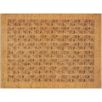 Bareens Designer Rugs - Bohemien Ziegler Frieda Tan Gold Hand-Knotted Wool Rug - 8'1'' x 10'0'' - Enhance the ambiance of your home with this magnificent Persian-influenced Turkish hand-knotted rug made by skilled artisans capable of creating the most exceptional vegetable dyes and hand-spun wool. This exquisite handmade rug is a one-of-a-kind Peshawar Kafkaz, otherwise identified as Chobi, Chobi Peshawar, Oushak, or Ziegler rug. These handmade rugs are crafted in Pakistan utilizing superior-quality wool imported from Australia, New Zealand, and Korea in two types of weaves: the Persian weave and the Mori weave. This rug is meticulously crafted by hand using the finest natural vegetable dyes extracted from local plants. The artisans use a blend of hand-spun local and fine merino wool, resulting in a rug with a compelling texture, higher lanolin content, and longer staple. The artisans occasionally incorporate natural or artificial silk into the pile to enhance specific motifs. The finished product is an awe-inspiring execution of flawless design and an understated palette that exudes elegance.