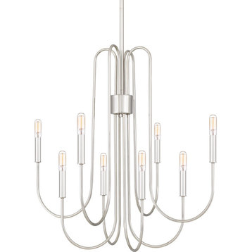 Quoizel CBR5028 8 Light 28"W Candle Style Chandelier - Polished Nickel