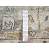 Gray, Oushak Design Fragment, Wool Hand Knotted Square Rug, 3'x3'1"