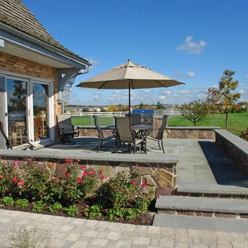 Outdoor Fire Pit, Built-In-Grill, Dining & Living Area