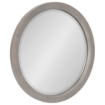Hogan Round Framed Wall Mirror, Gray 18 Diameter