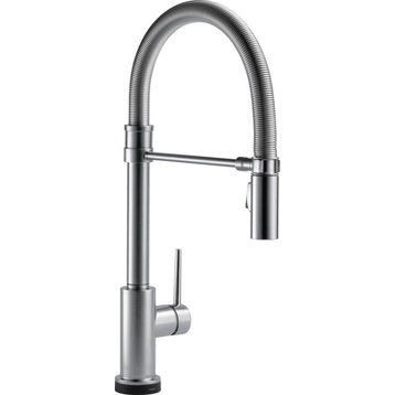 Modern Kitchen Faucet, Arched Design With Pull Down Sprayer, Artic Stainless