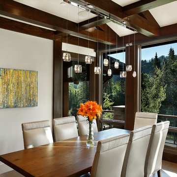 Contemporary Timber Frame Home: The Park City Residence - Dining