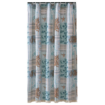 Greenland Home Fashions Key West Shower Curtain 72x72-inch Seafoam