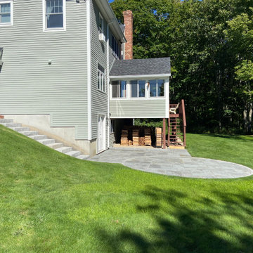 Bluestone Patio with Granite Steps